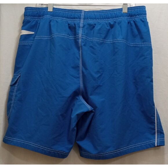 Speedo Men's Sz Large Blue Cargo Pocket Mesh Lined Swim Trunks Drawstring EUC - Picture 3 of 4